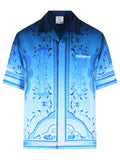 Casablanca 'Egyption Rug' Light Blue Silk Shirt Men