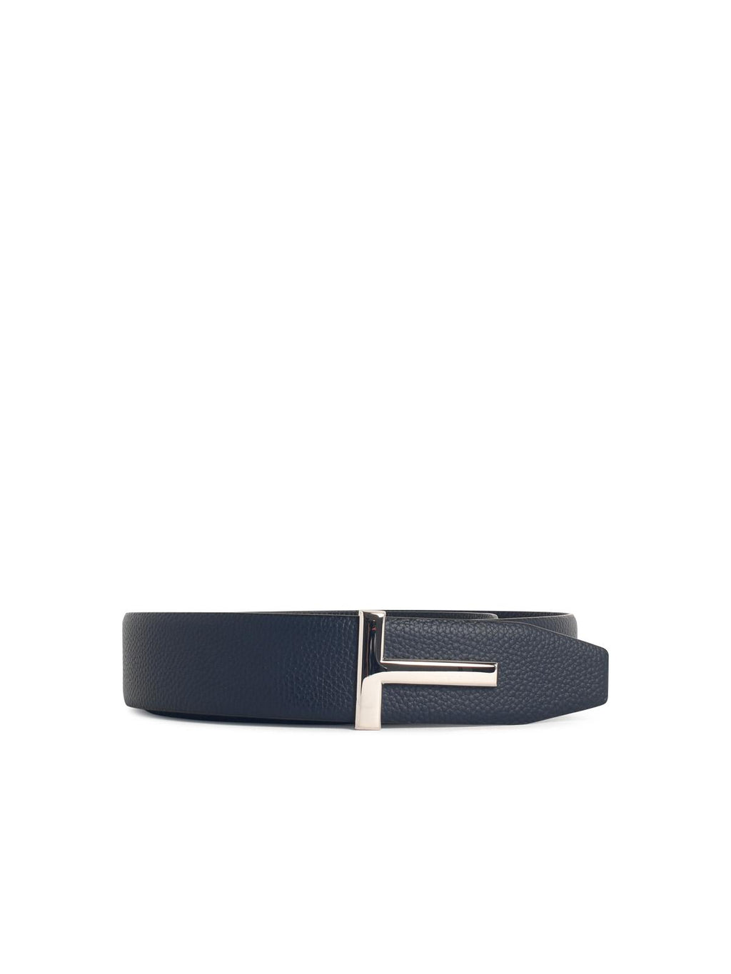 Tom Ford 'T Icon' Navy Leather Belt Men