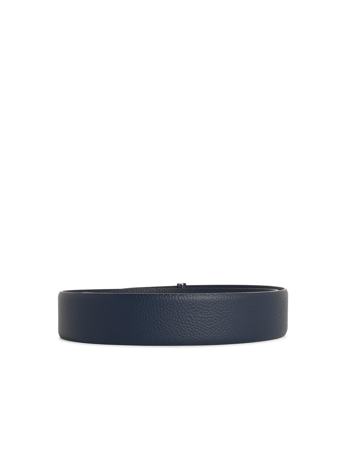 Tom Ford 'T Icon' Navy Leather Belt Men