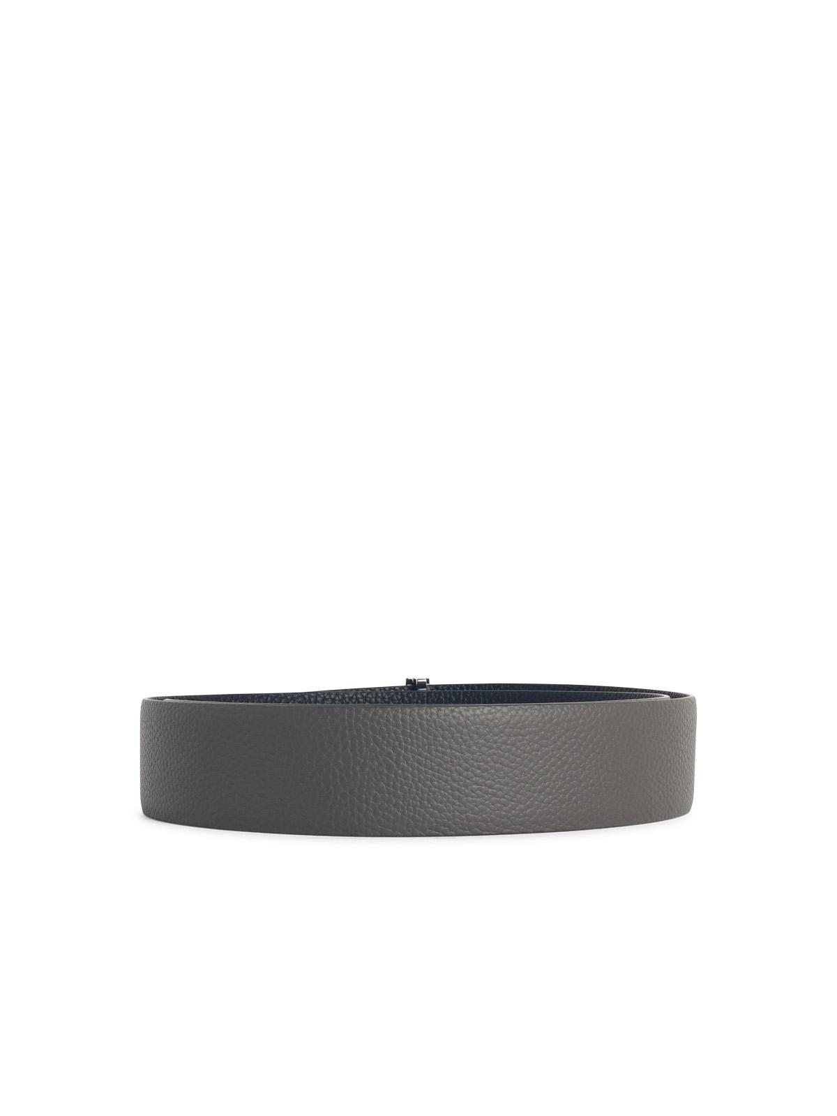 Tom Ford 'T Icon' Grey Leather Belt Men