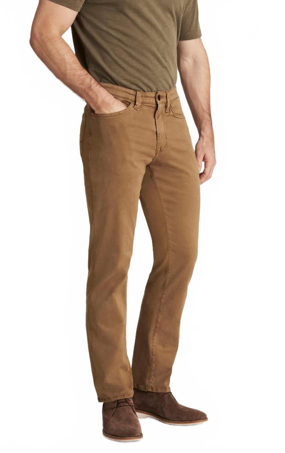 Charisma Relaxed Straight Leg Pants In Brown Twill