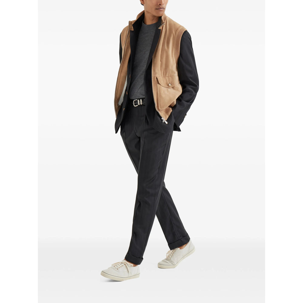 Brunello Cucinelli Neutrals Jackets - Waistcoats & Gilets Men