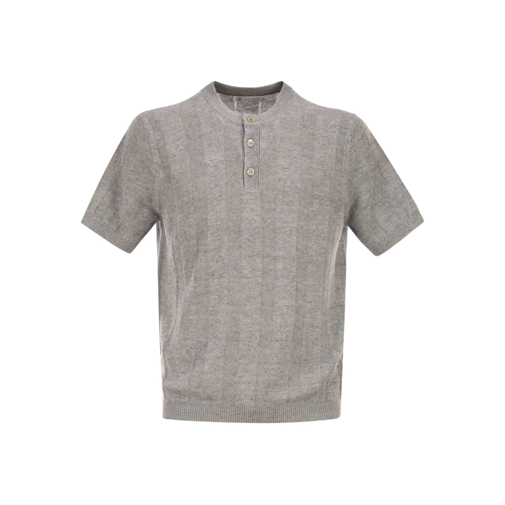 Brunello Cucinelli Grey Polo Shirts Men
