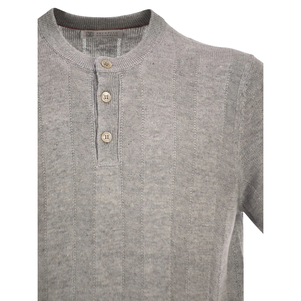 Brunello Cucinelli Grey Polo Shirts Men