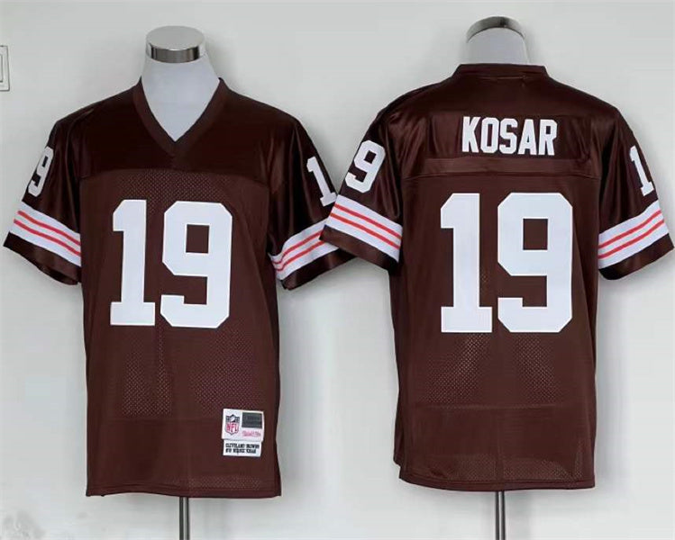 Men's Cleveland Browns Bernie Kosar Mitchell & Ness Brown Legacy Replica Player Jersey1