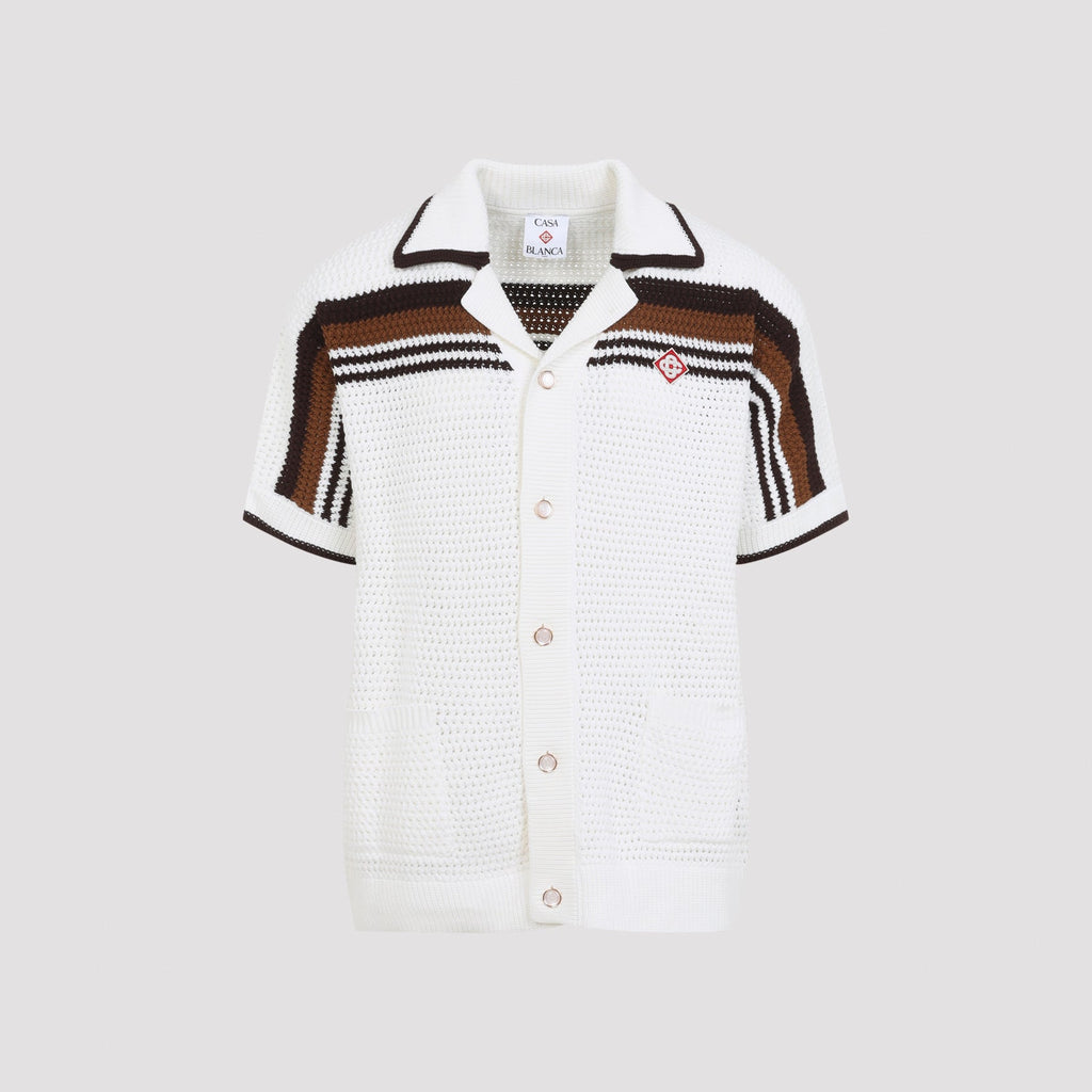 Casablanca Short-Sleeve Crochet Shirt Men
