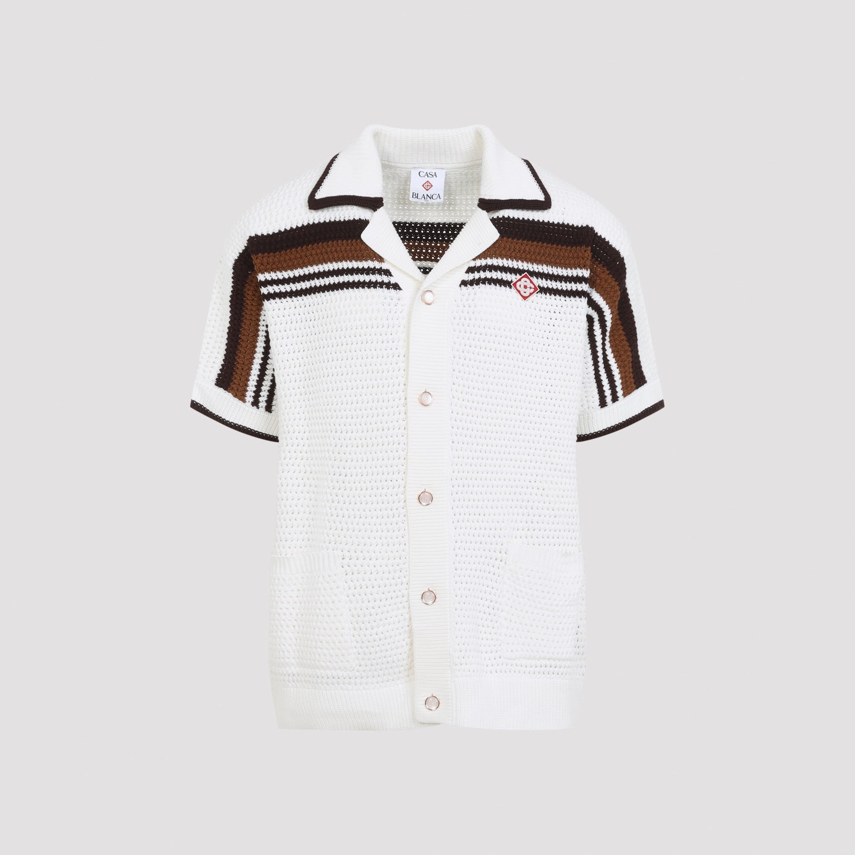 Casablanca Short-Sleeve Crochet Shirt Men