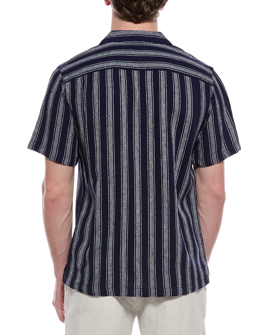 WEATHERPROOF VINTAGE Linen-Blend Vertical Stripe Shirt