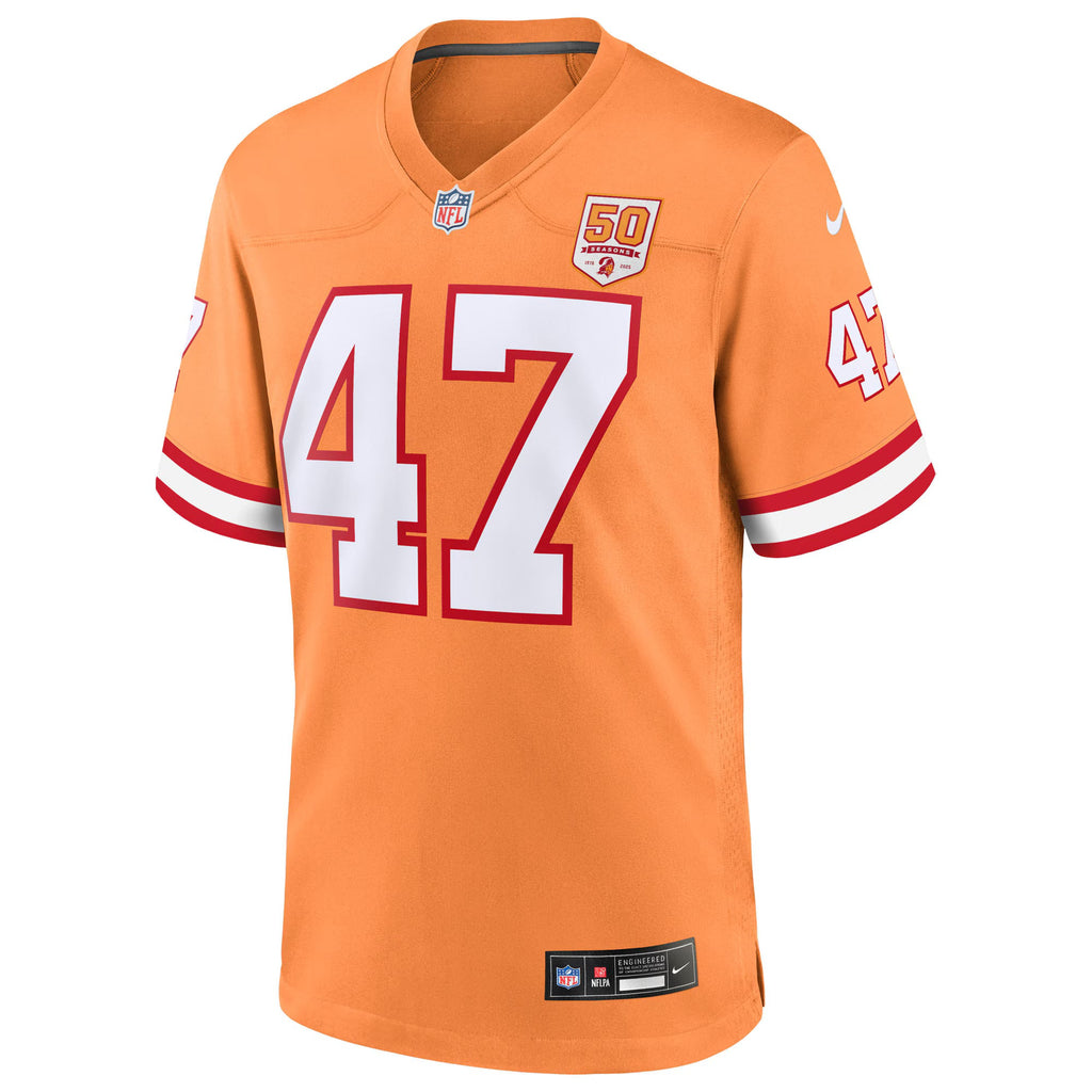 Tampa Bay Buccaneers John Lynch Creamsicle 50th Season Game Jersey