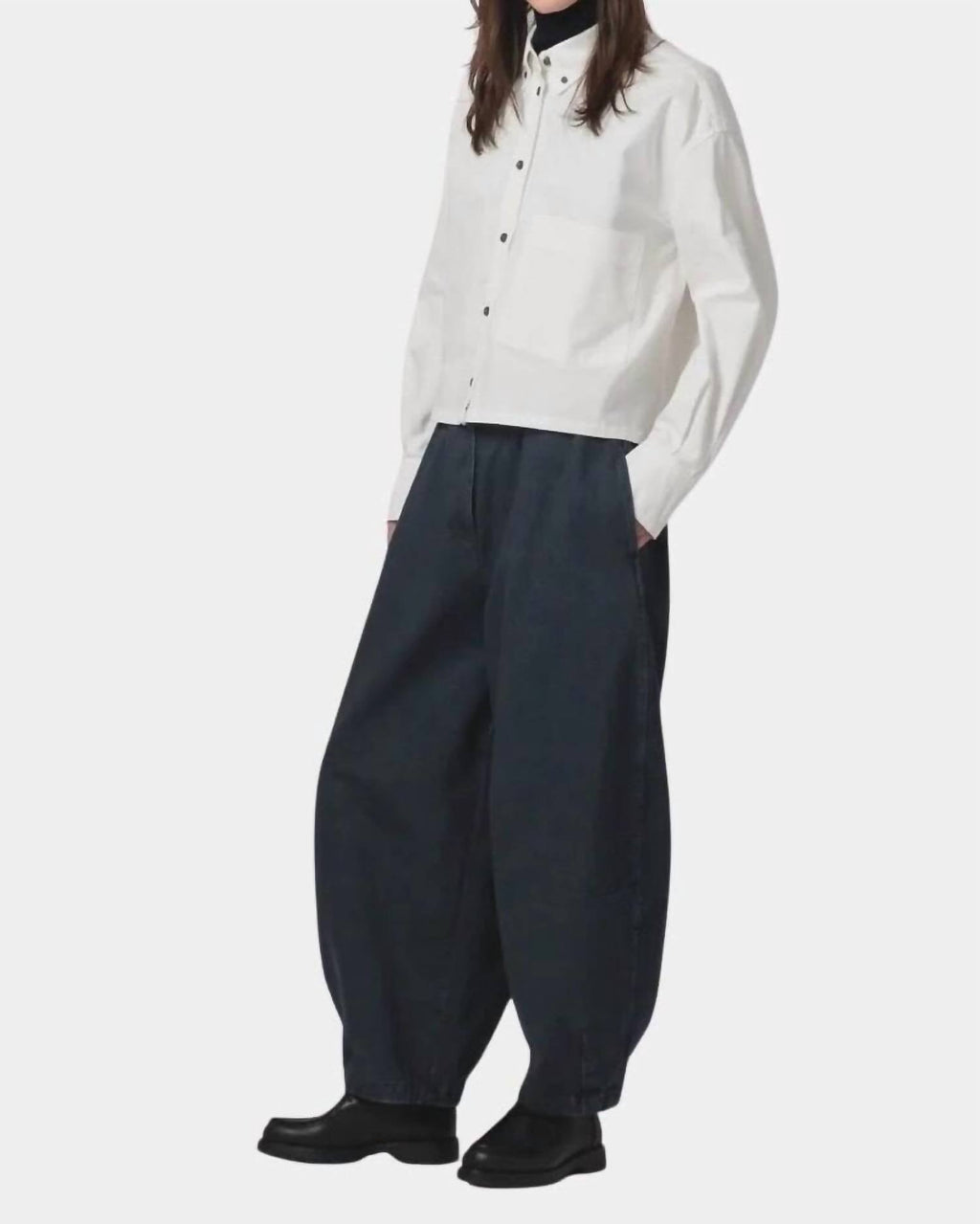 Cubic Button Down Shirt In Milk