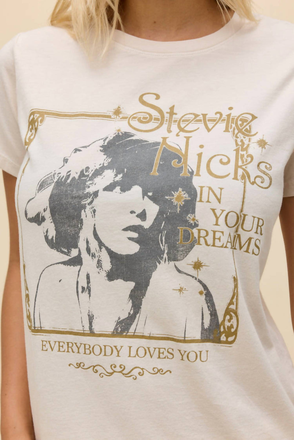 Stevie Nicks In Your Dreams Tee In Dirty White