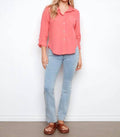 Cotton Button Up Shirt In Sorbet