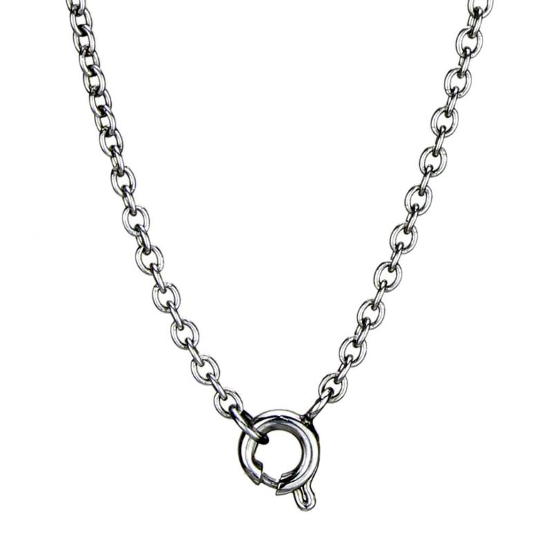 High polished (no plating) Stainless Steel Necklace with AAA Grade CZ in Clear