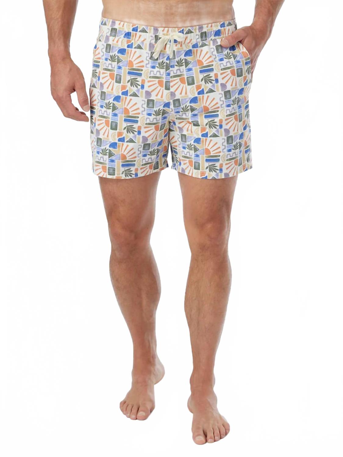 Bungalow Swim Trunks In Beach Sun Tile