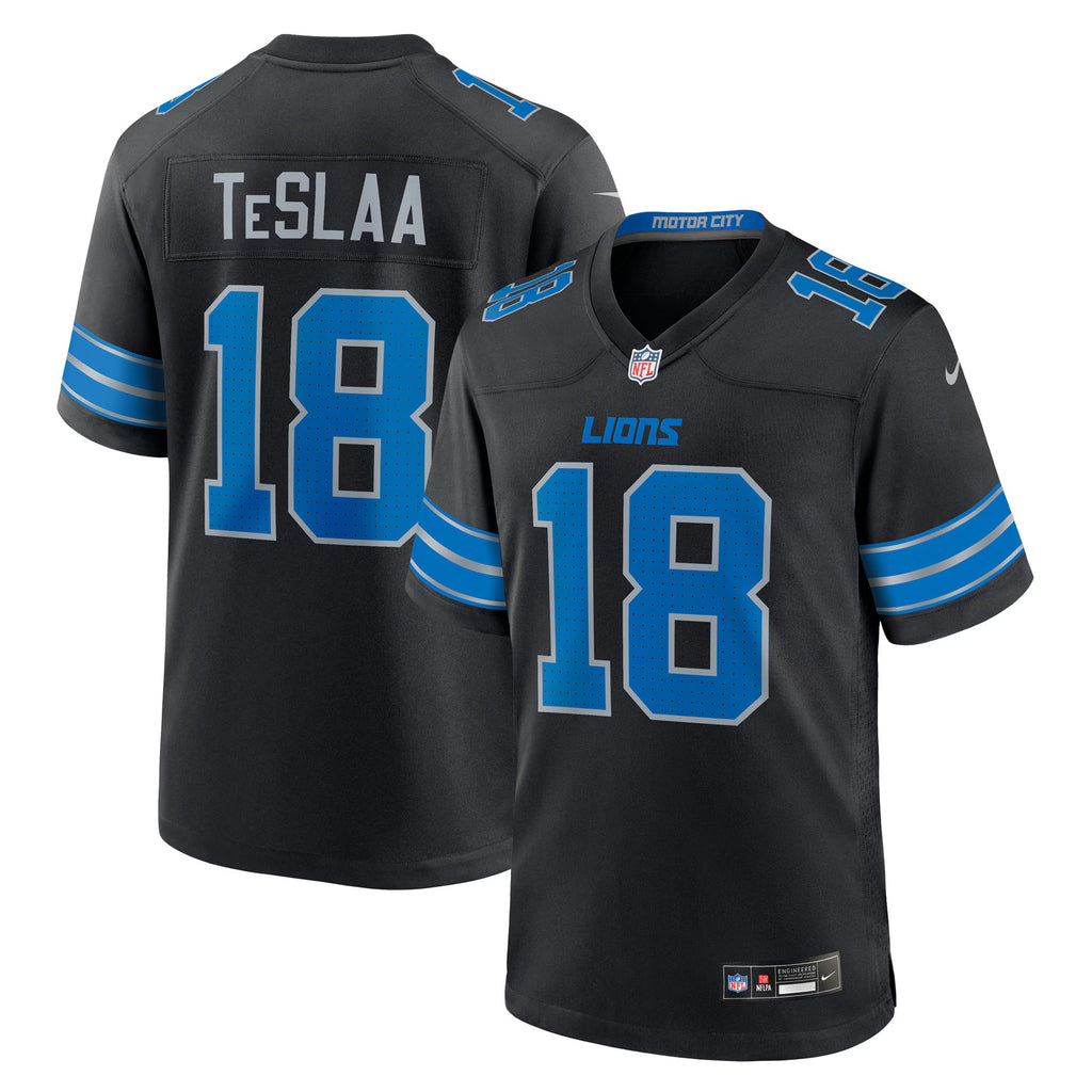 Detroit Lions Isaac TeSlaa Black Alternate Game Player Jersey
