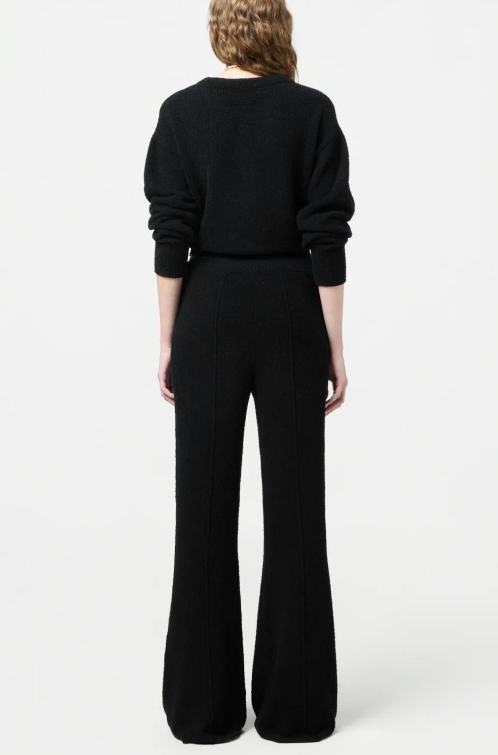 Boucle Flare Pants In Black