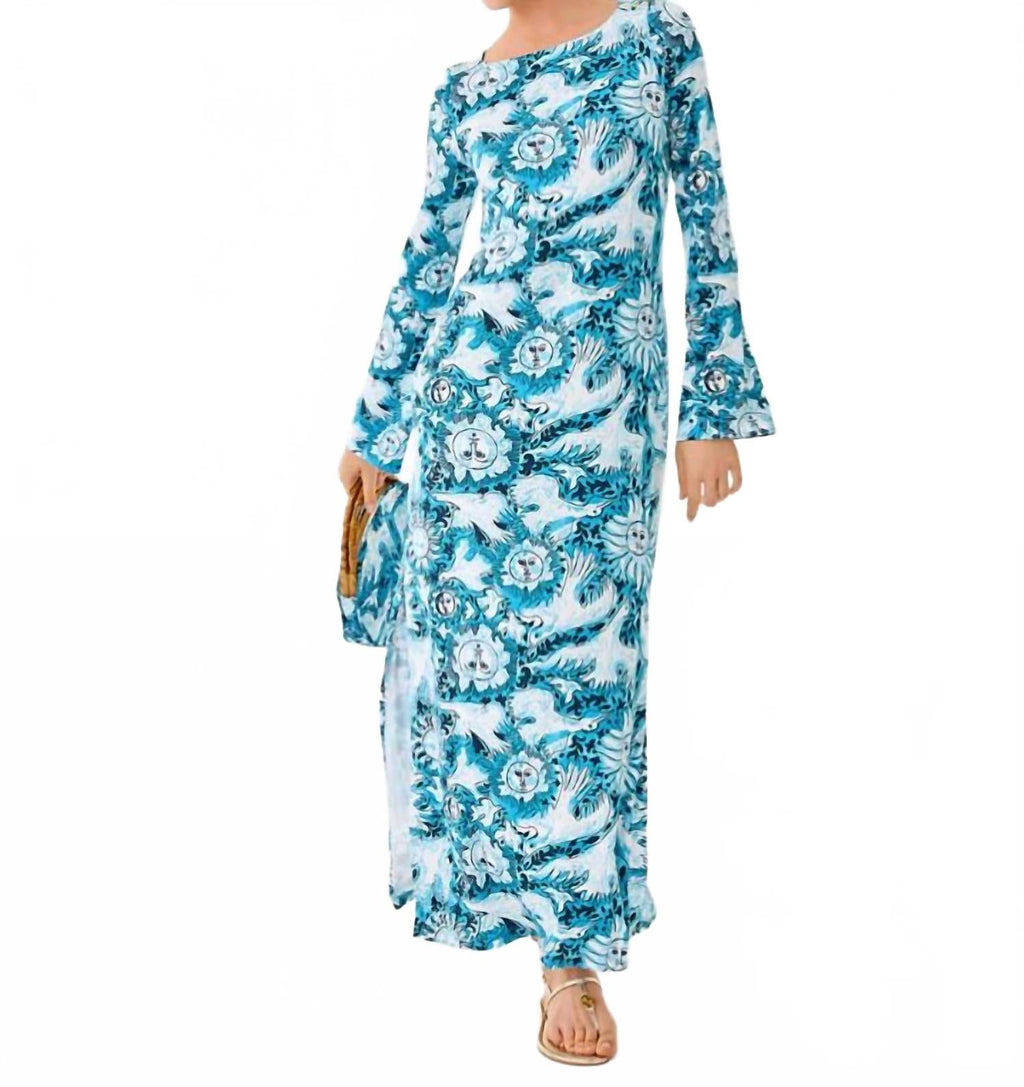 Breena Upf 50+ Maxi Dress In Bellevue Blue Lilly Gulls