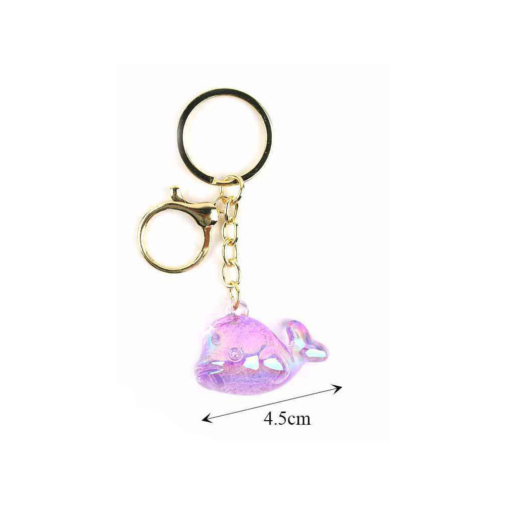 12PCS - Iridescent Dolphin Charm Keychain Bag Charms