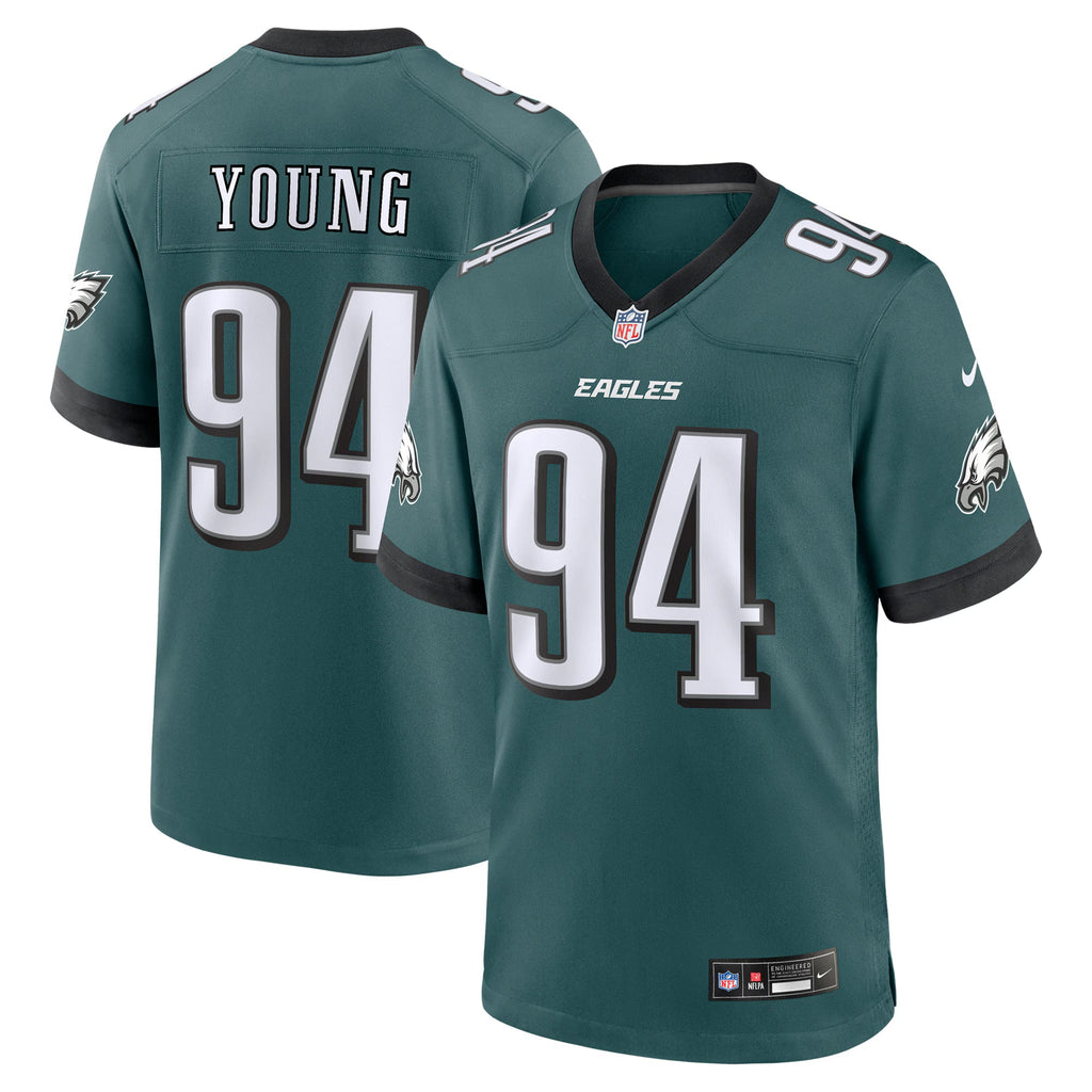 Philadelphia Eagles Byron Young Midnight Green Team Game Jersey