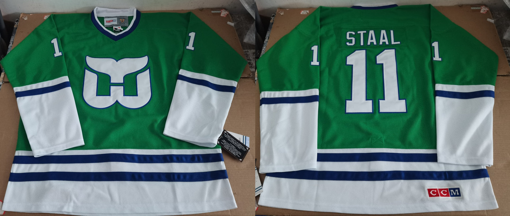 Men's Carolina Hurricanes Jordan Staal #11 Green Game jersey