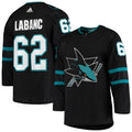 Men's San Jose Sharks Kevin Labanc adidas Black Alternate Authentic Jersey