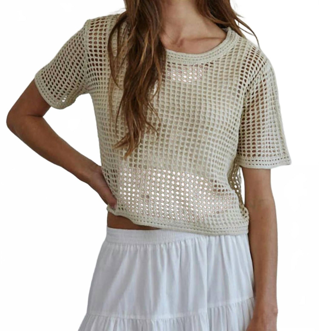 Women's Winslow Open Knit Sweater Top In Light Taupe