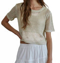 Women's Winslow Open Knit Sweater Top In Light Taupe