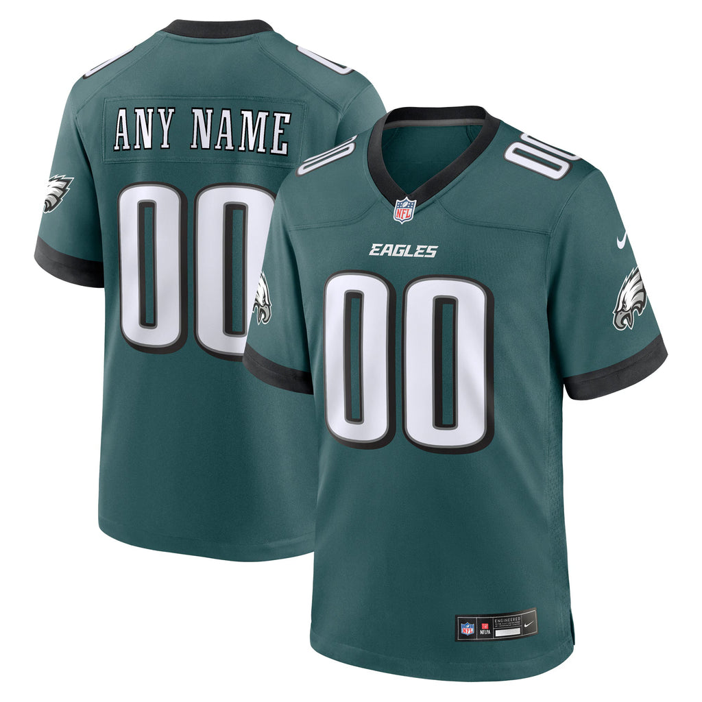 Philadelphia Eagles Midnight Green Custom Game Jersey