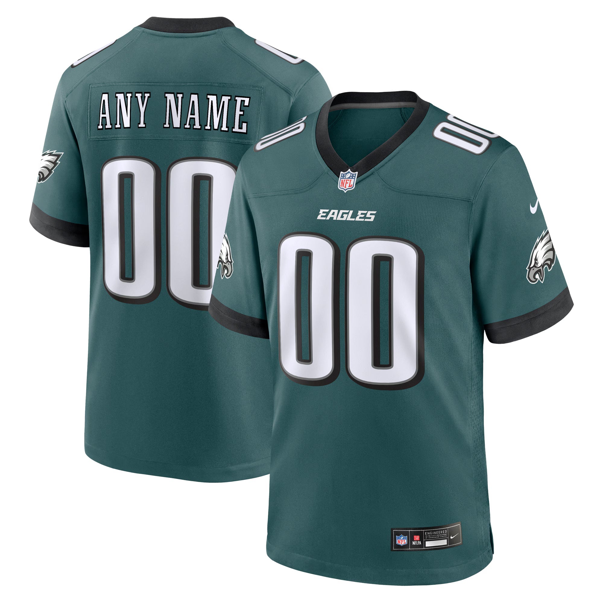 Philadelphia Eagles Midnight Green Custom Game Jersey