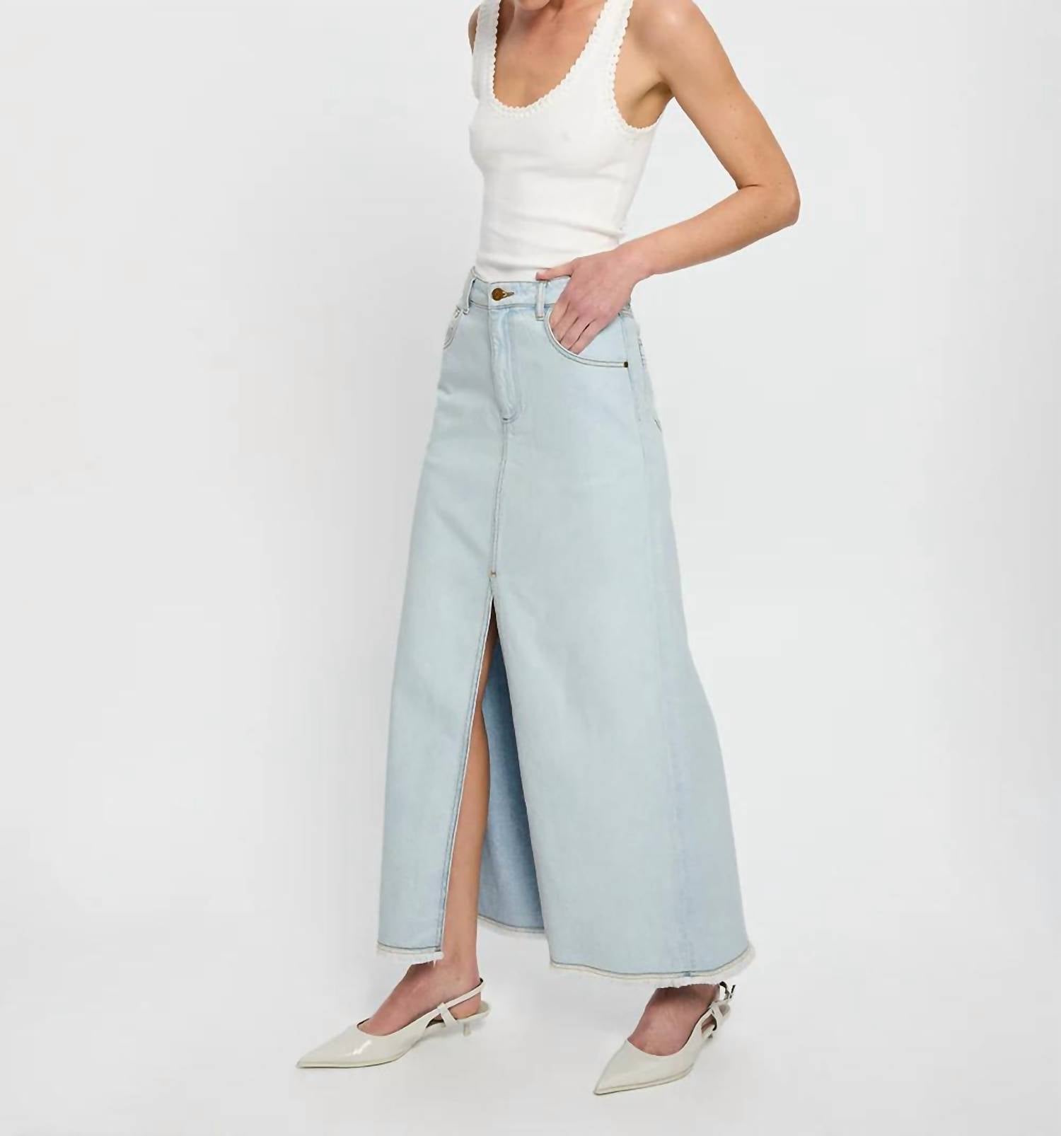 Zoya Skirt In Pale Indigo