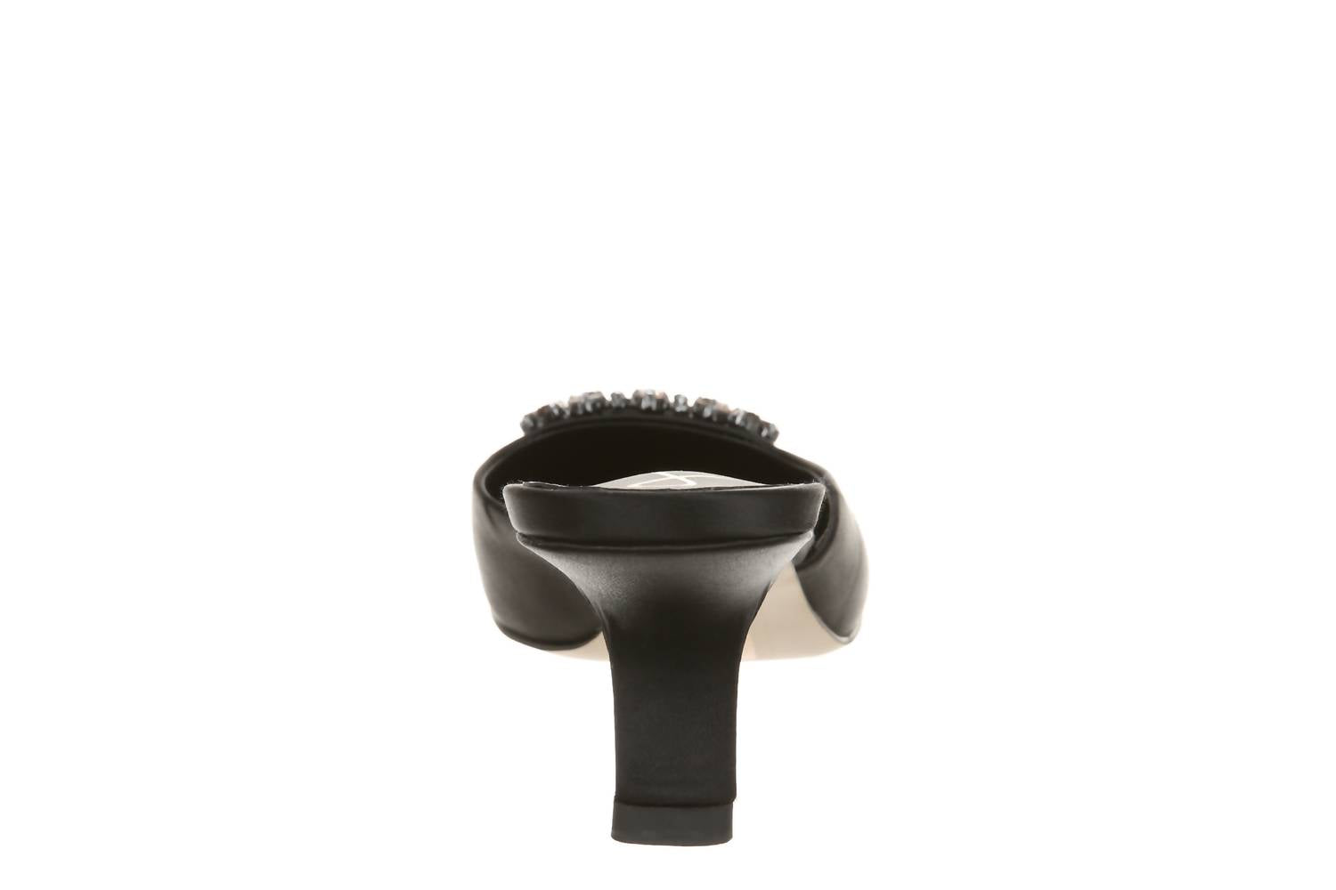 Women's Britt Jewel Mules In Black Satin