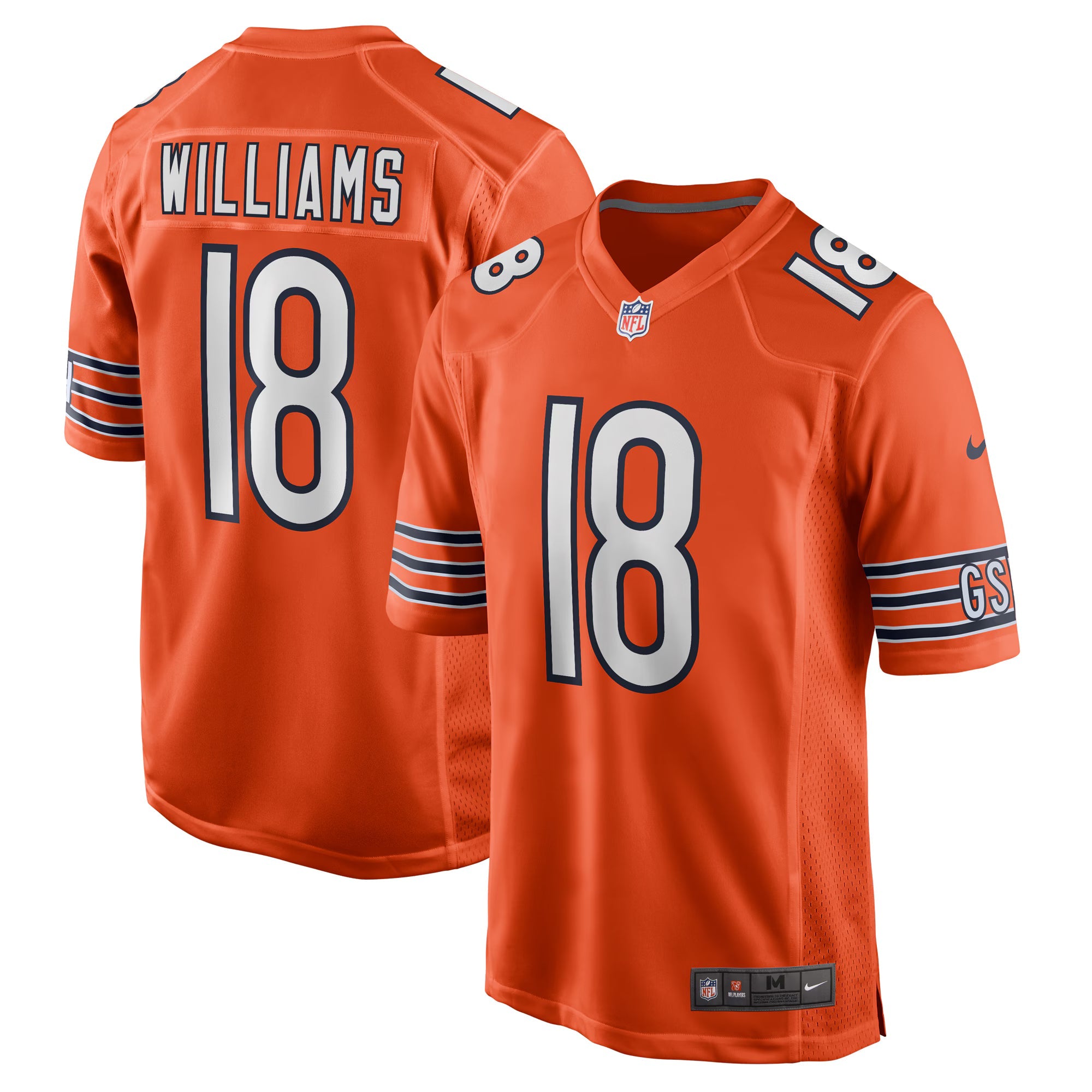 Chicago Bears Caleb Williams Orange Alternate Player Game Jersey