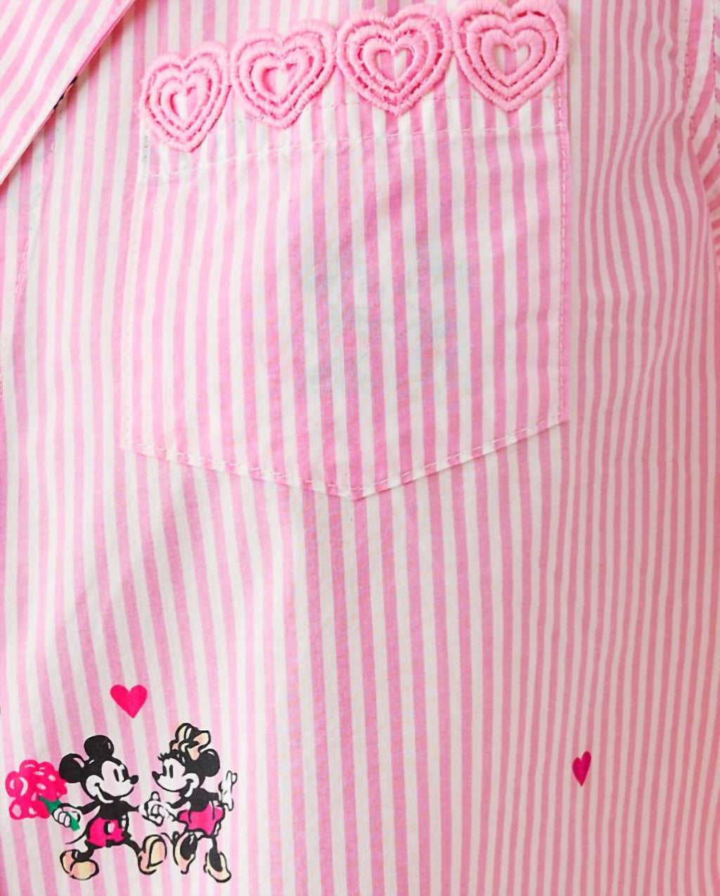 Mari Pj Button-Up Top In Multi Disney Half Drop Overprint