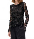 Jenine Sequin Top In Black