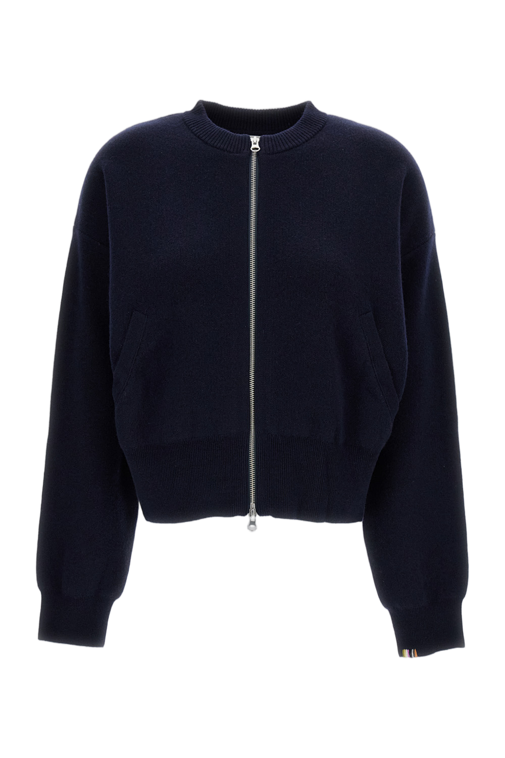 Navy Blue N.478 Xtra Fun Cashmere Zip Cardigan