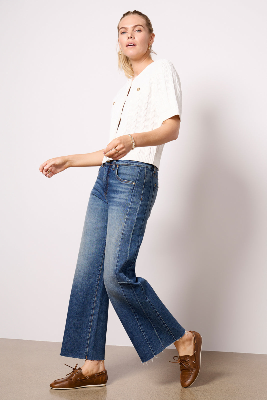 Women's Meg Wide Leg w Seaming Jeans