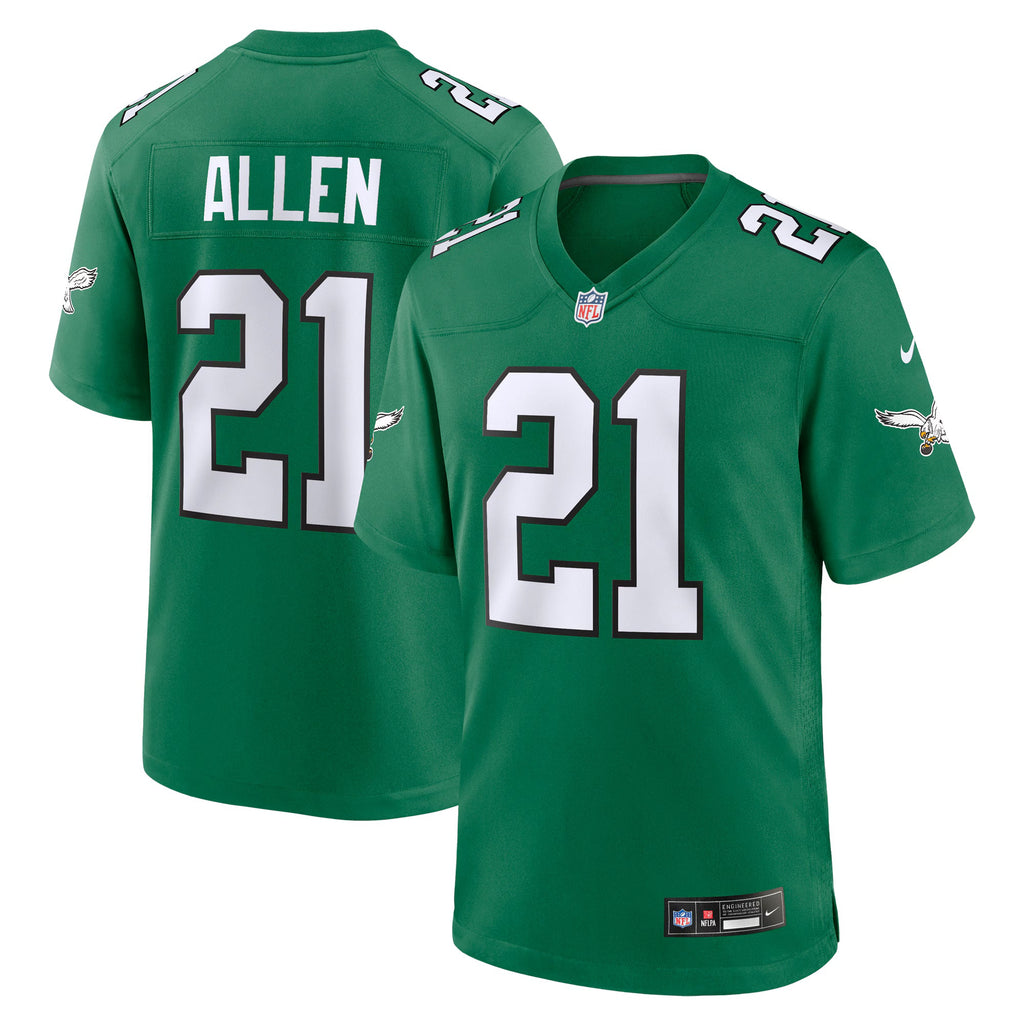 Philadelphia Eagles Eric Allen Kelly Green Retired Player Alternate Game Jersey