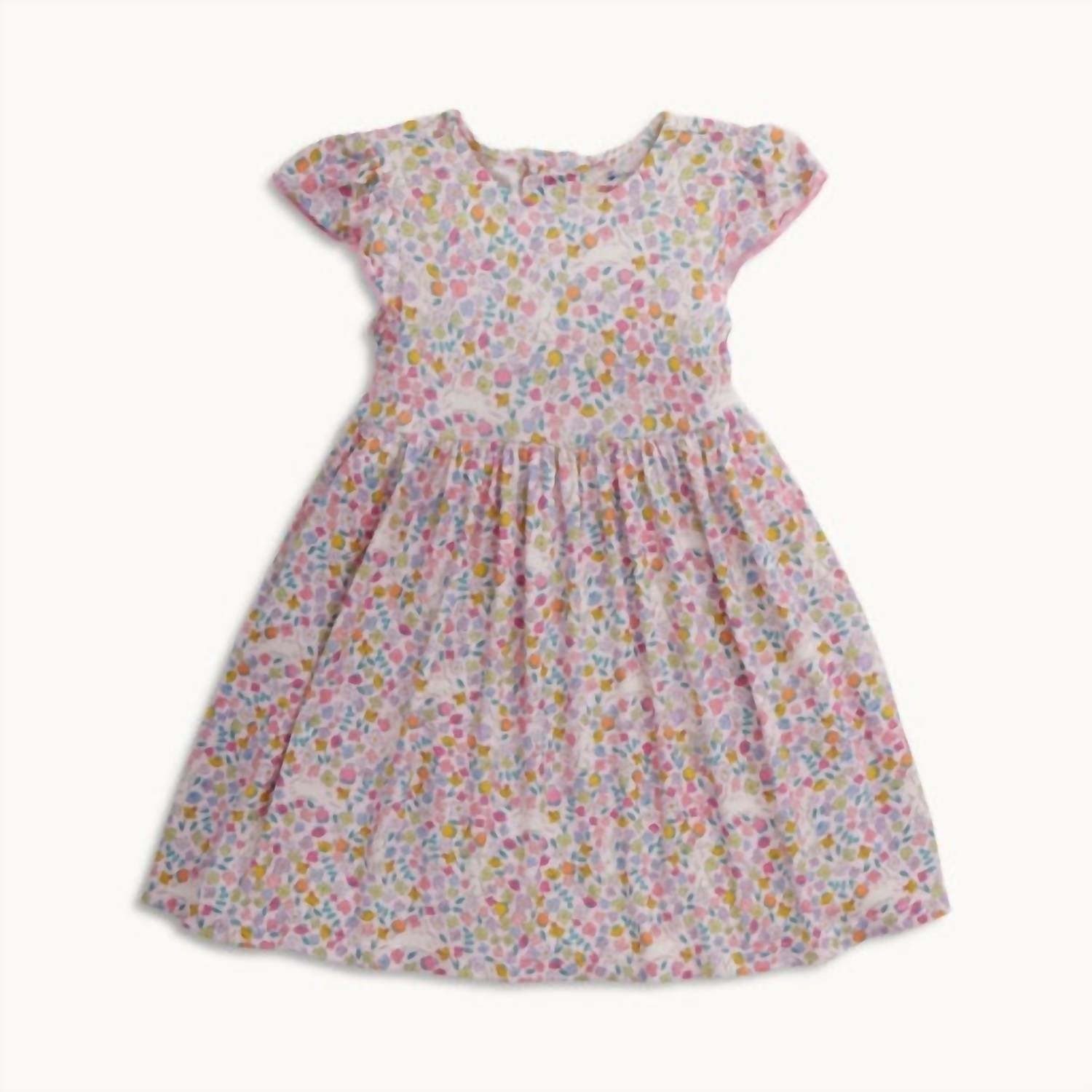 Girls' Flutter Sleeve Dress In Bunny Blossom