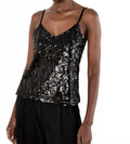 Sequin Cami Top In Black