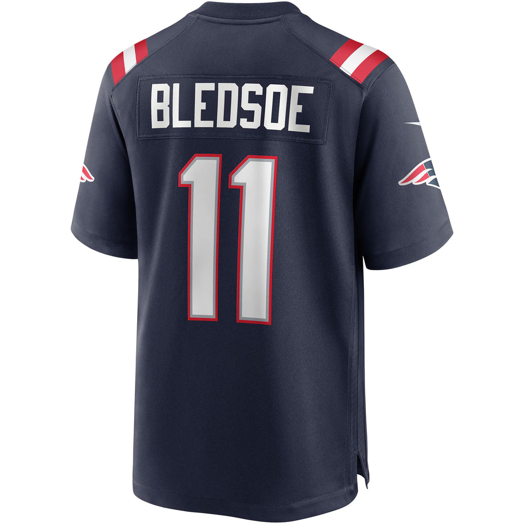 New England Patriots Drew Bledsoe Navy Game Retired Player Jersey