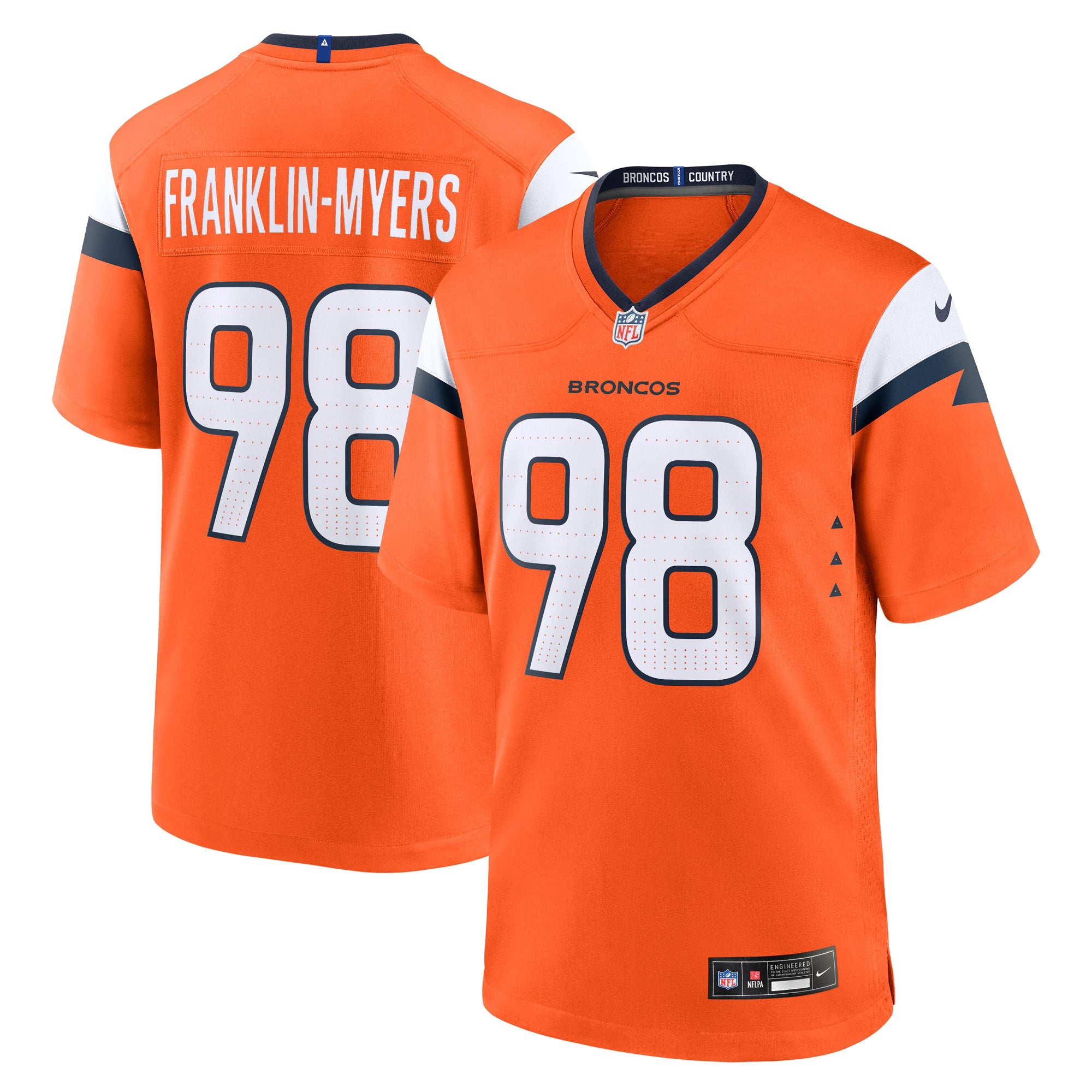 Denver Broncos John Franklin-Myers Orange Team Game Jersey