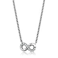 Rhodium Brass Chain Pendant with AAA Grade CZ in Clear