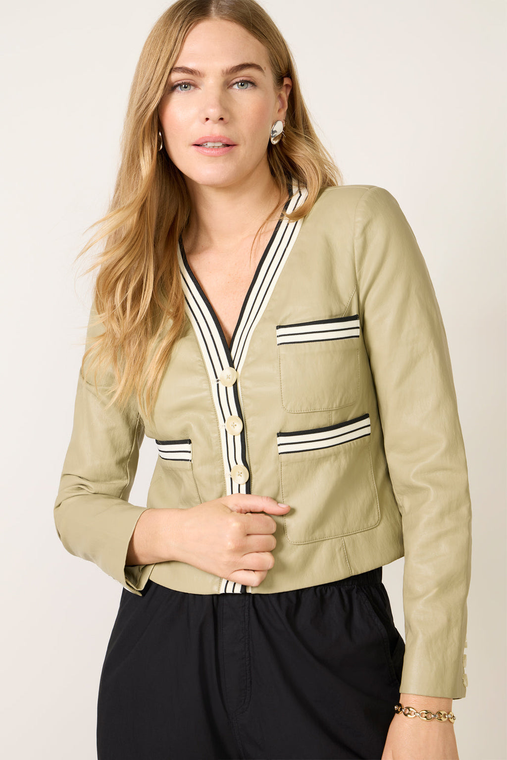 Women's Torrence Collarless Varsity Blazer