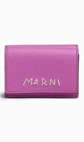 Marni Trifold Mending Leather Wallet - Cassis Pink