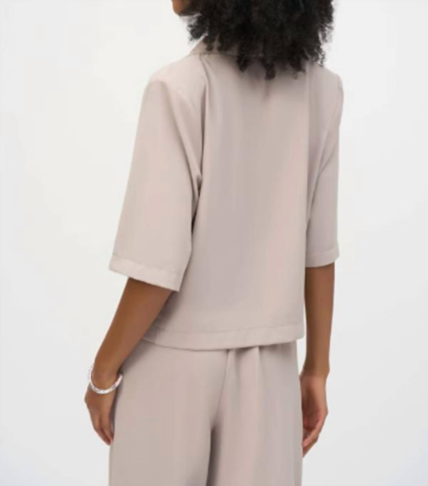 Cropped Collared Shirt In Dune