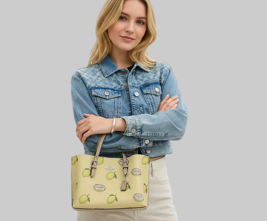 NWT Coach Mollie Tote Bag 25 With Lemon Print