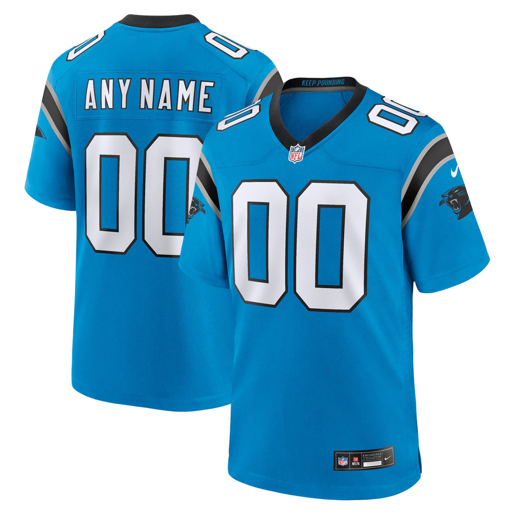 Carolina Panthers Blue Alternate Custom Game Jersey