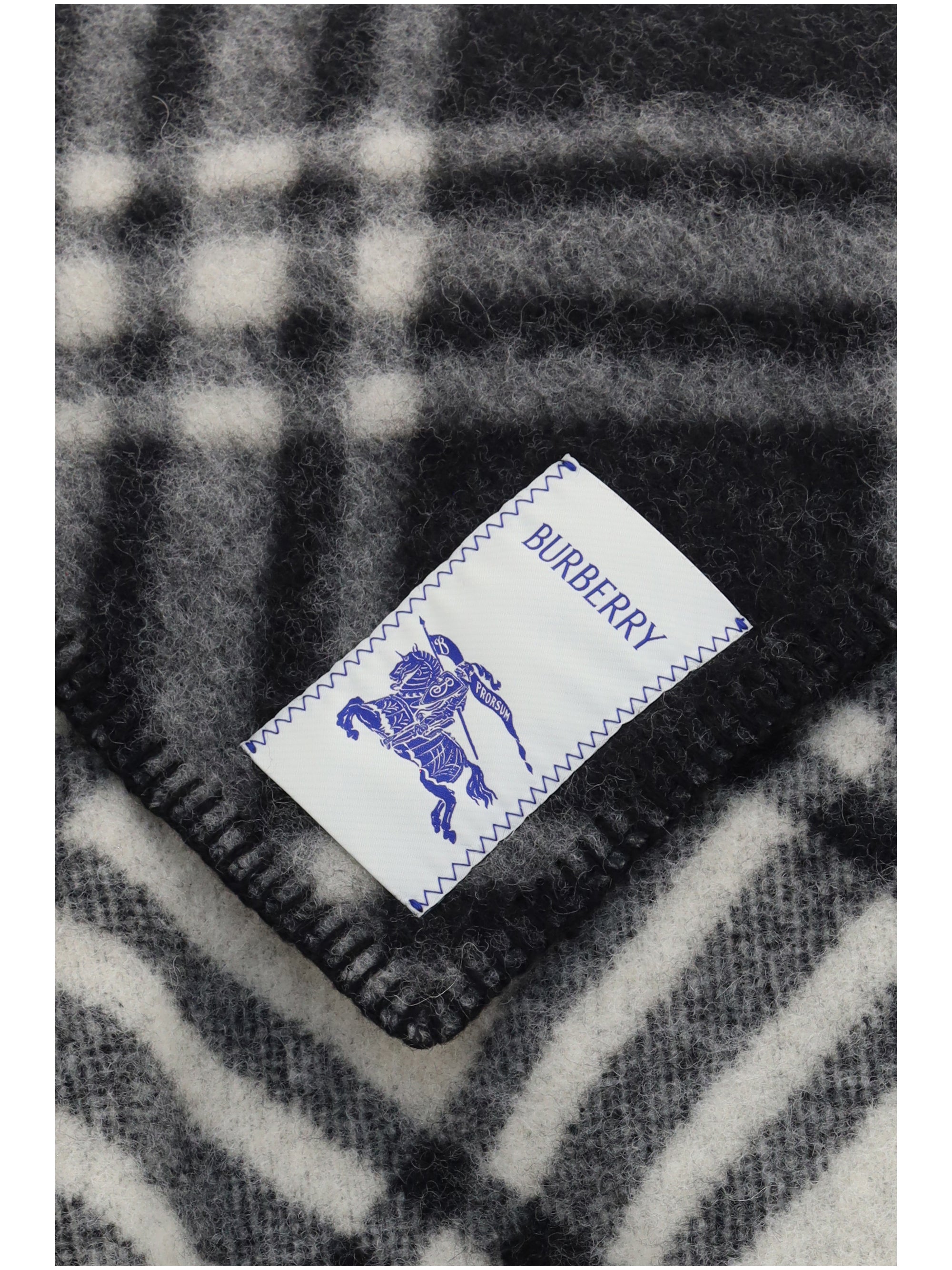 Burberry Women Short Wool Check Poncho