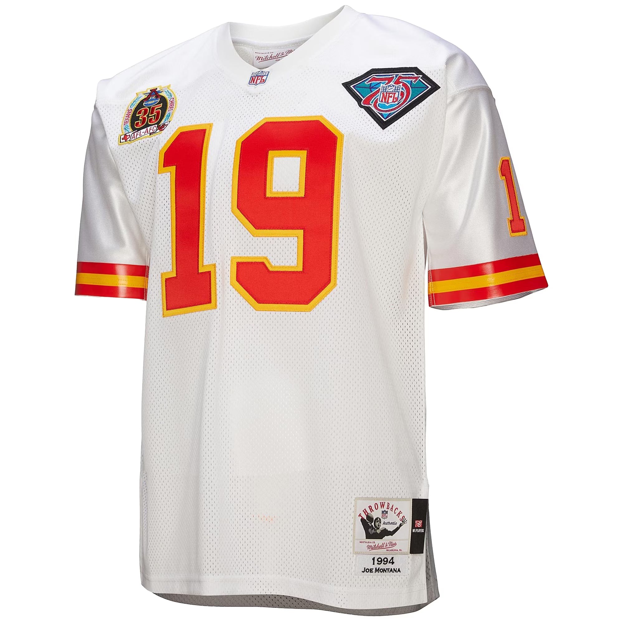Kansas City Chiefs 1994 Joe Montana Mitchell & Ness White Authentic Throwback Retired Player Jersey