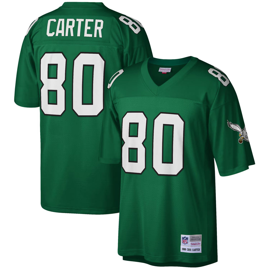 Philadelphia Eagles Cris Carter Mitchell & Ness Kelly Green Legacy Replica Jersey